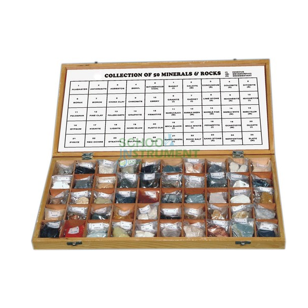 Rocks & Minerals Set, Collection of 50 Rocks & Minerals